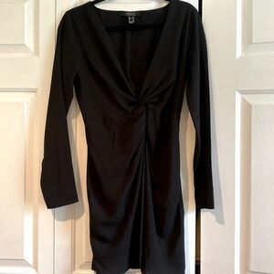 Black Long Sleeve Mini Dress